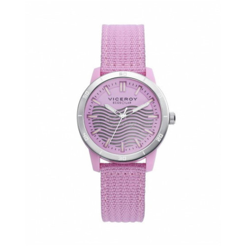 Reloj mujer Ecosolar plástico reciclado rosa nylon 41114-77