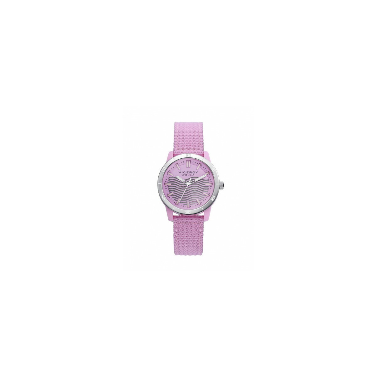 Reloj mujer Ecosolar plástico reciclado rosa nylon 41114-77