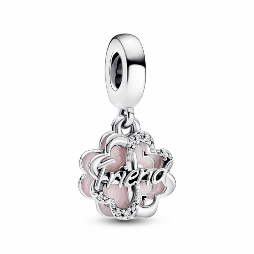 Charm Colgante Doble Trébol de Cuatro Hojas de la Amistad