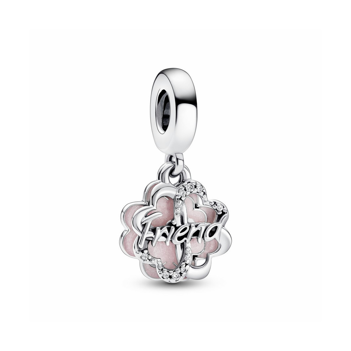 Charm Colgante Doble Trébol de Cuatro Hojas de la Amistad