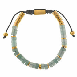 Salvatore Plata Pulsera Bahía Piedra Jade Natural