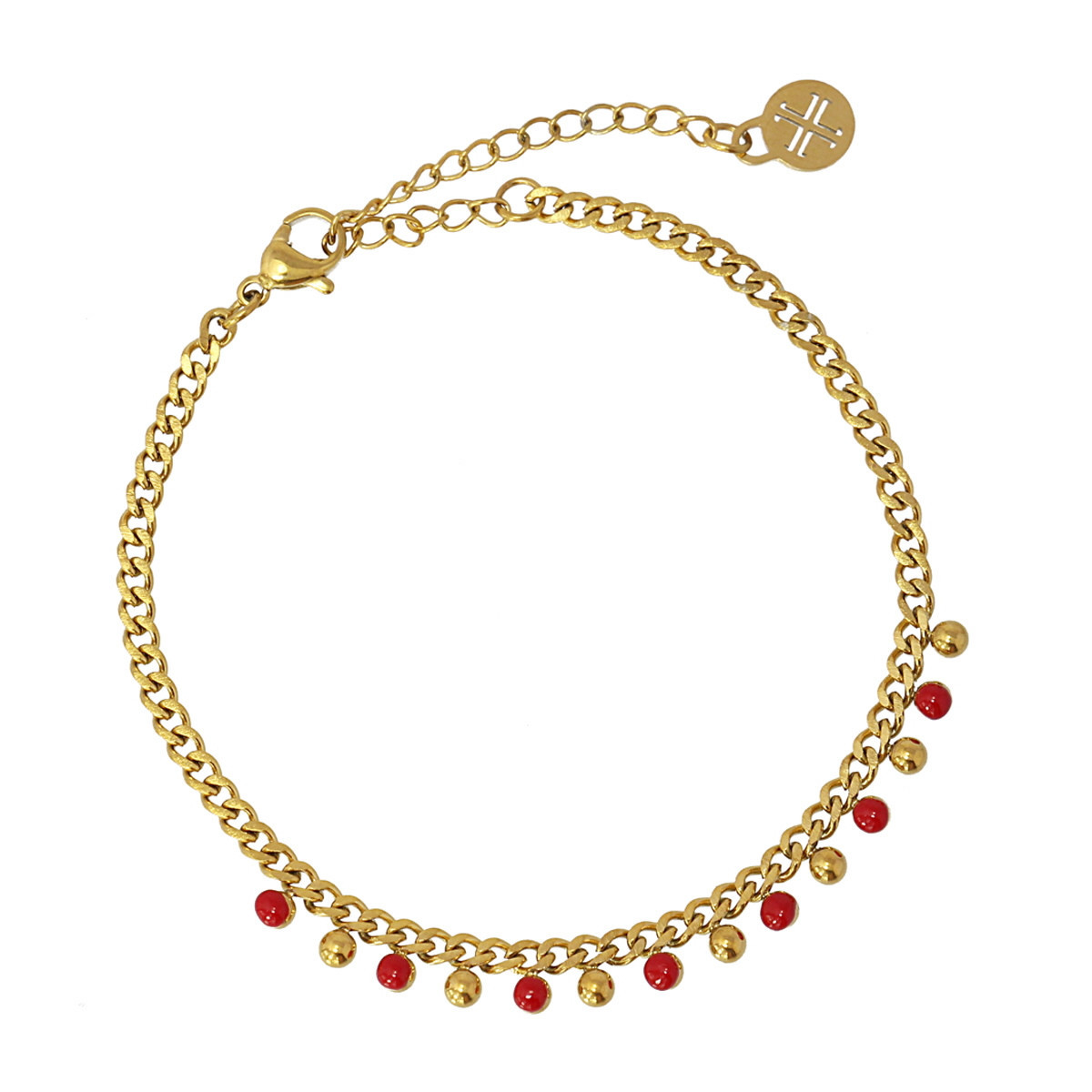 Anartxy Pulsera Mini Esferas Acero Dorado