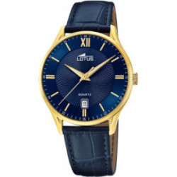 Reloj azul correa de cuero