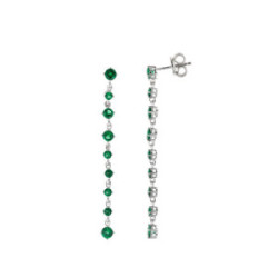 Salvatore Plata Pendientes Riviere Plata Circonita Verde