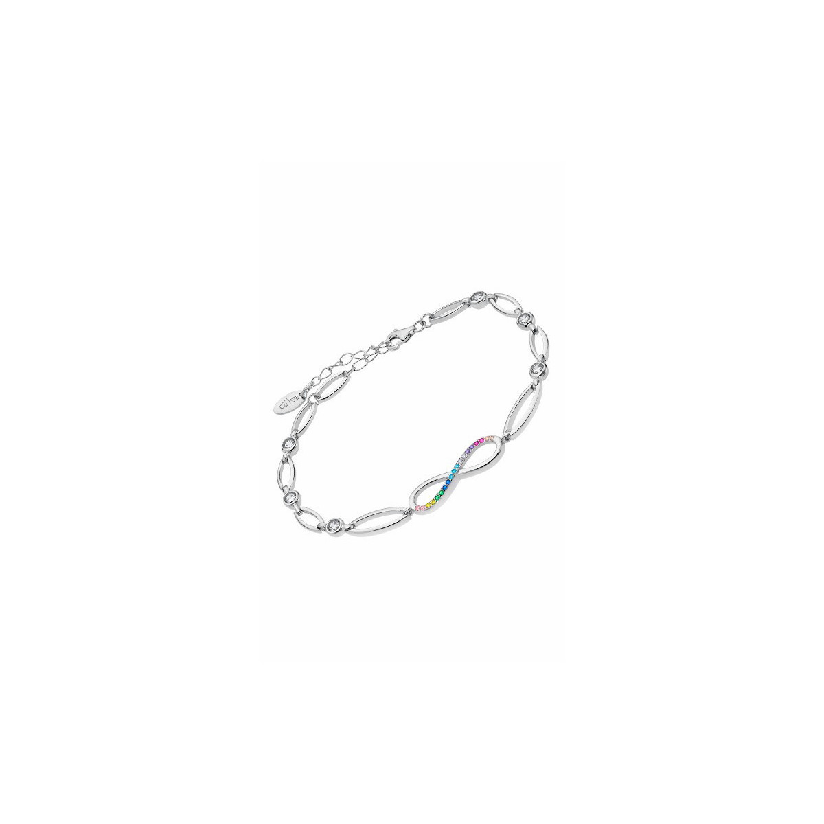 Pulsera Trendy infinito y circonitas multicolor
