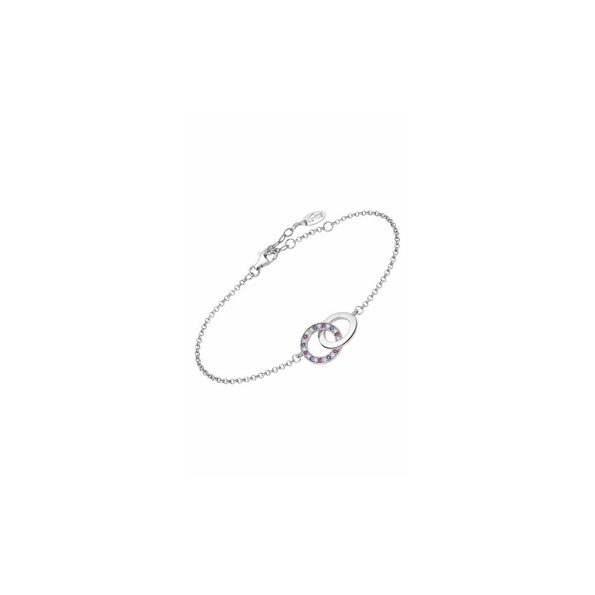 Pulsera vínculos con circonitas de color