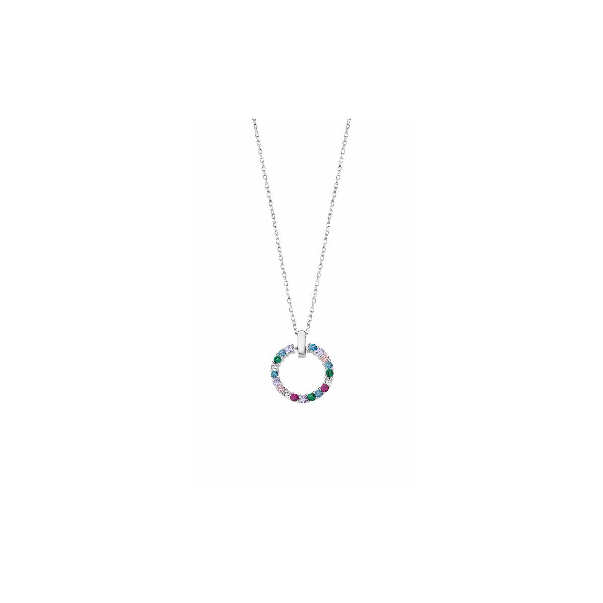 Collar aro circonitas de color
