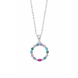 Collar en plata en circonitas de color