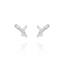 Pendientes Link cruzado en plata
