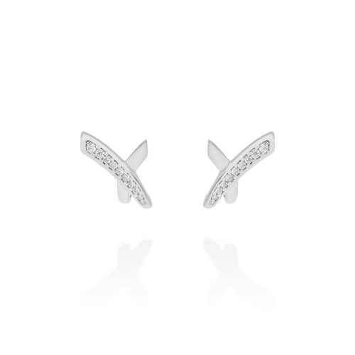 Pendientes Link cruzado en plata