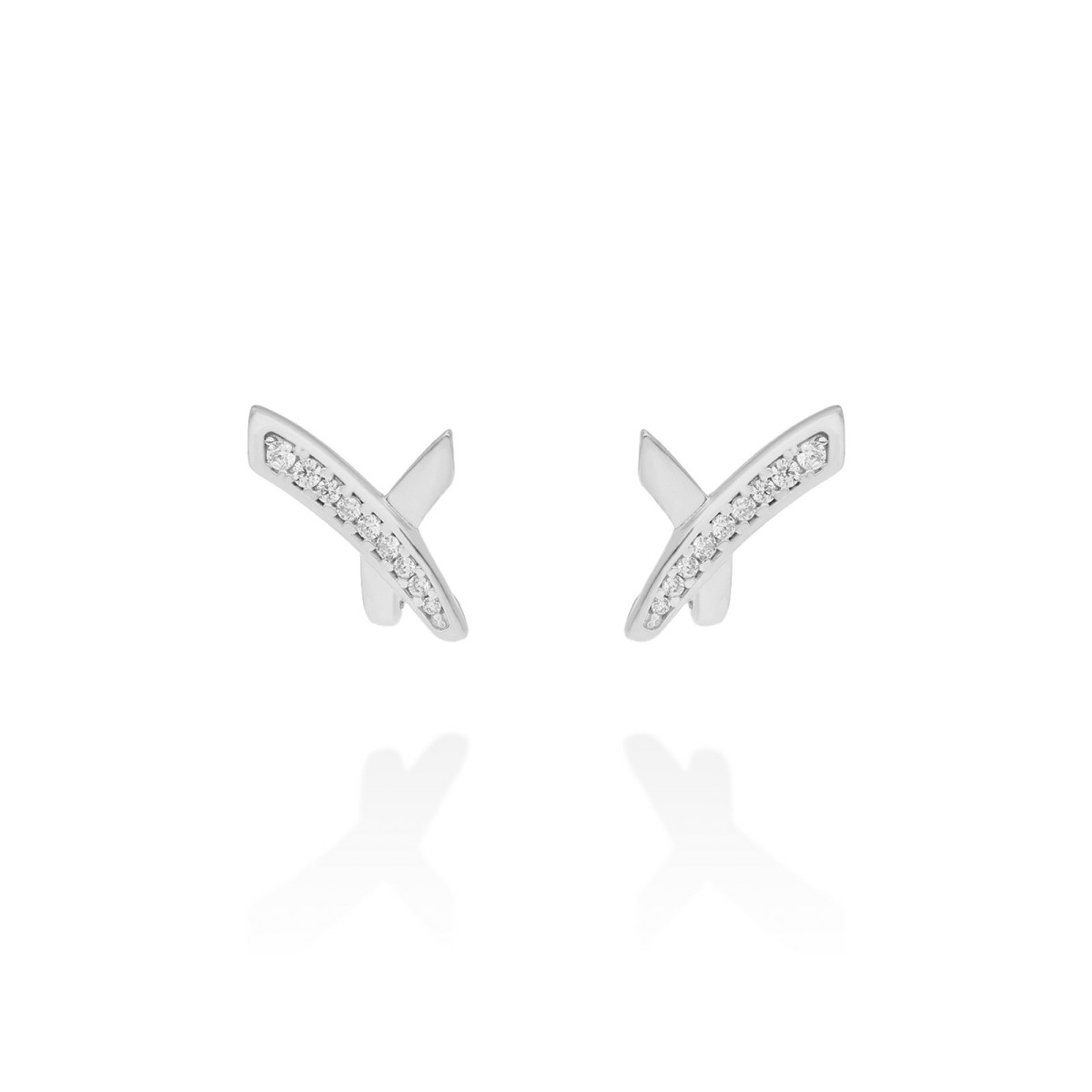 Pendientes Link cruzado en plata