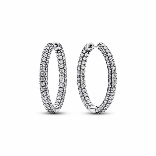 Pendientes de Aro Fila de Pavé de Pandora Timeless