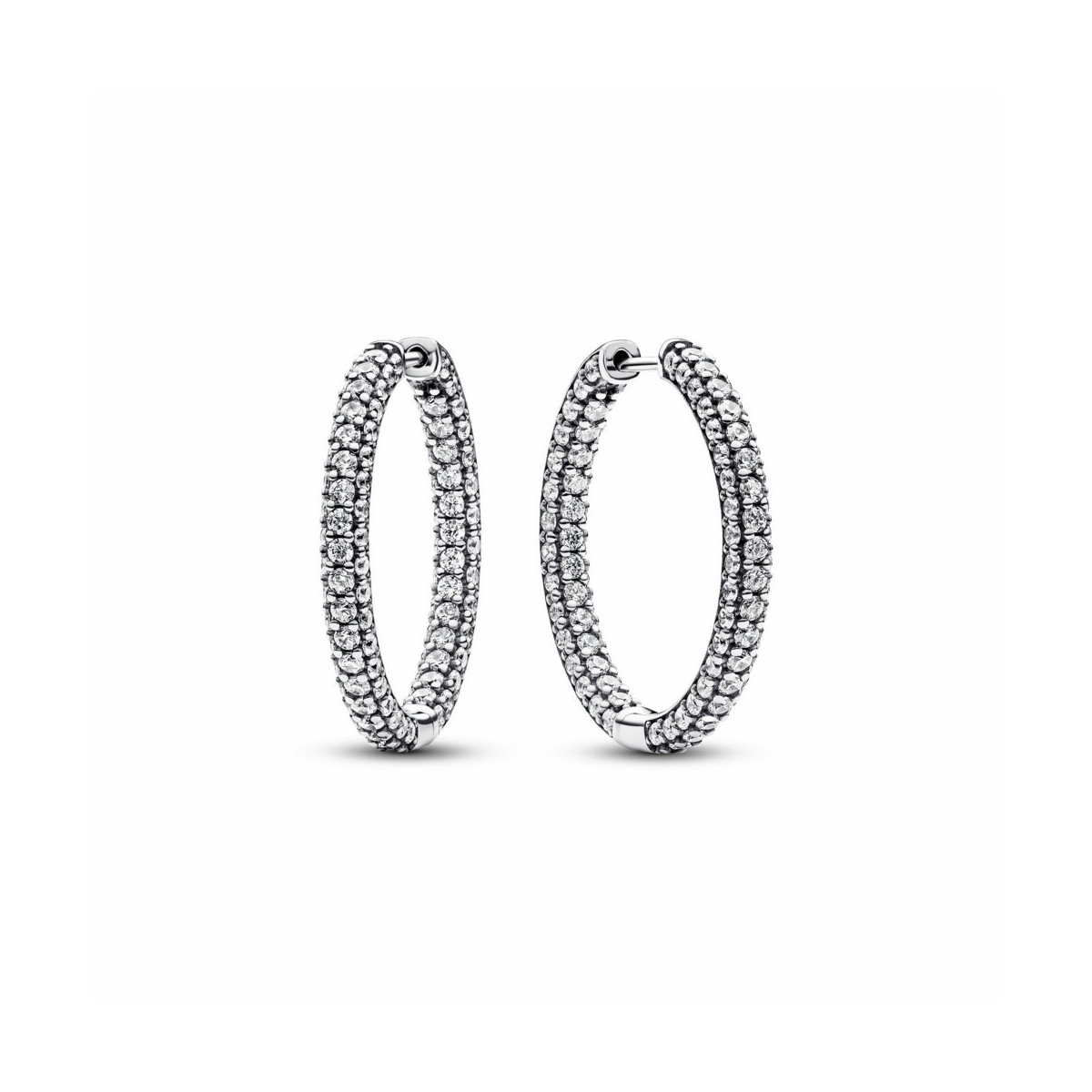 Pendientes de Aro Fila de Pavé de Pandora Timeless