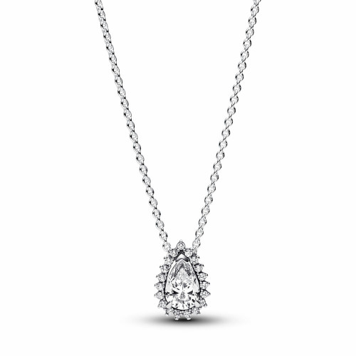 Pandora Collar Halo Brillante Corte Pera