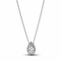 Pandora Collar Halo Brillante Corte Pera