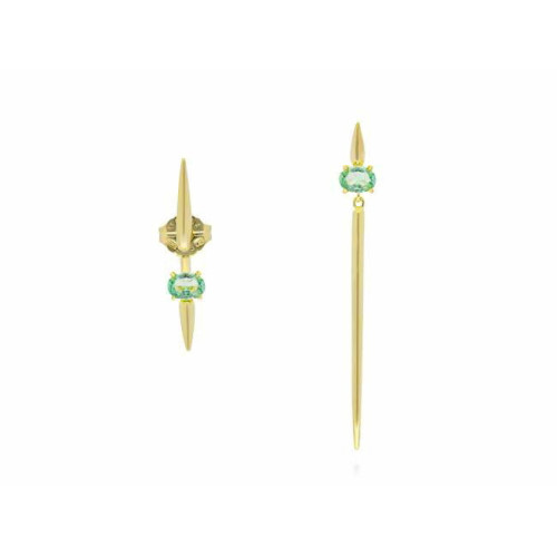 Pendientes Galaxy pincho verde MARINA GARCIA