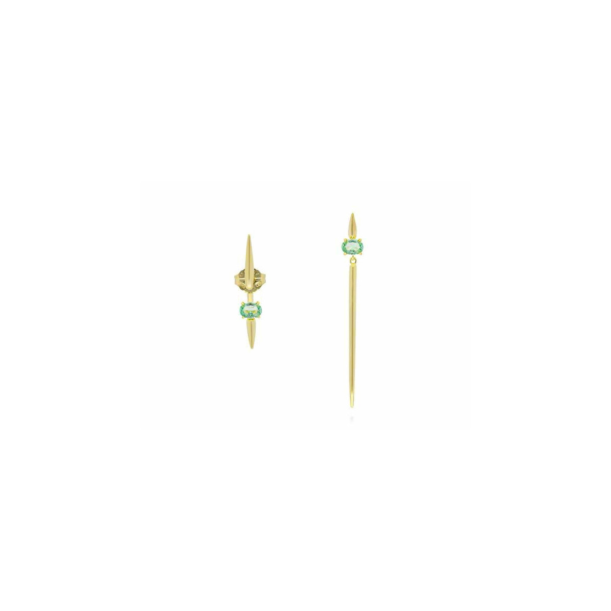 Pendientes Galaxy pincho verde MARINA GARCIA