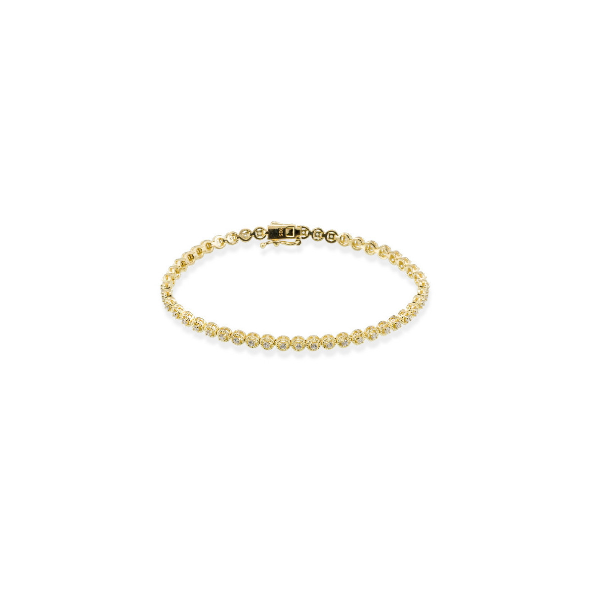 Marina Garcia Pulsera Tenis Plata Dorada Circonitas