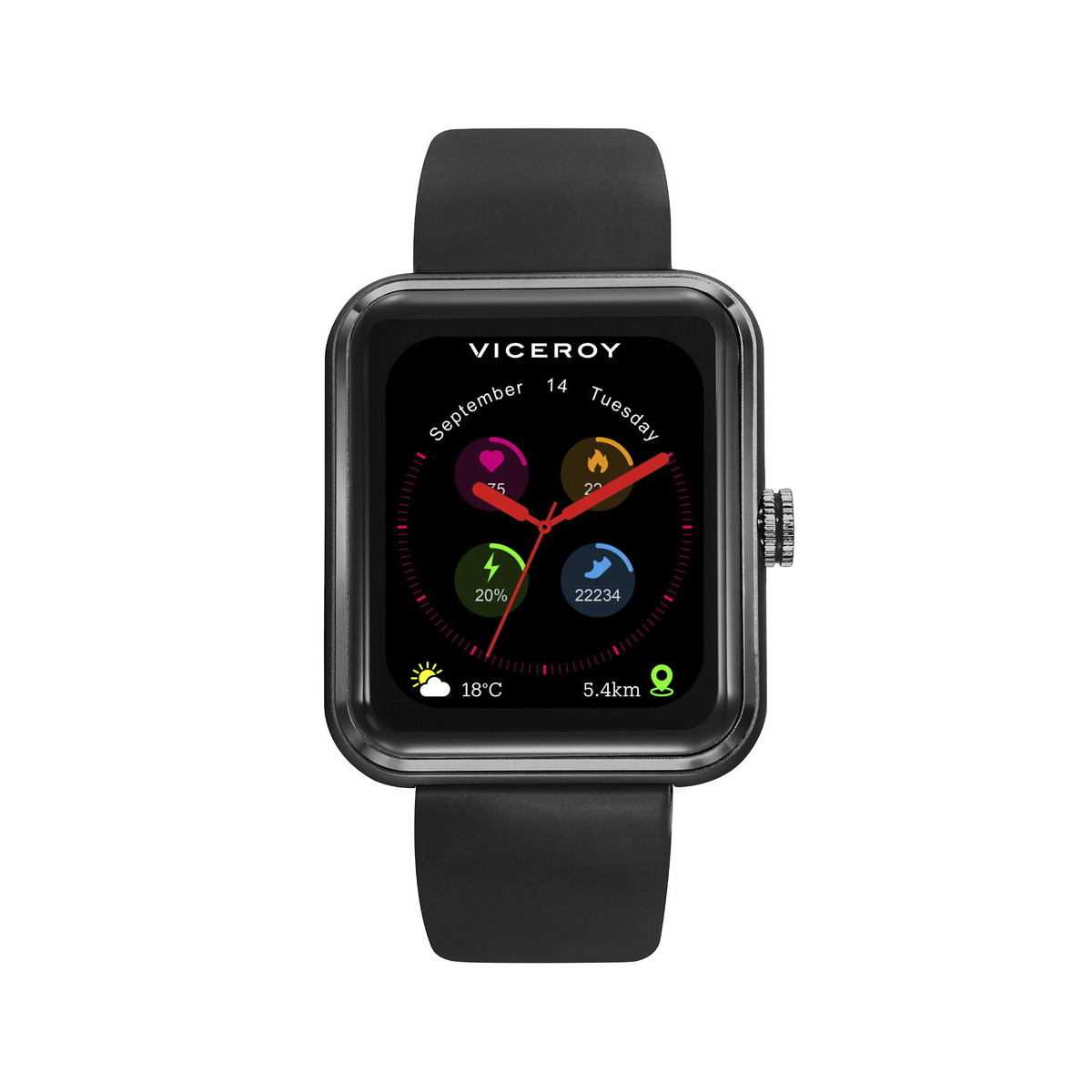 Reloj Smart de alumino con correa negra