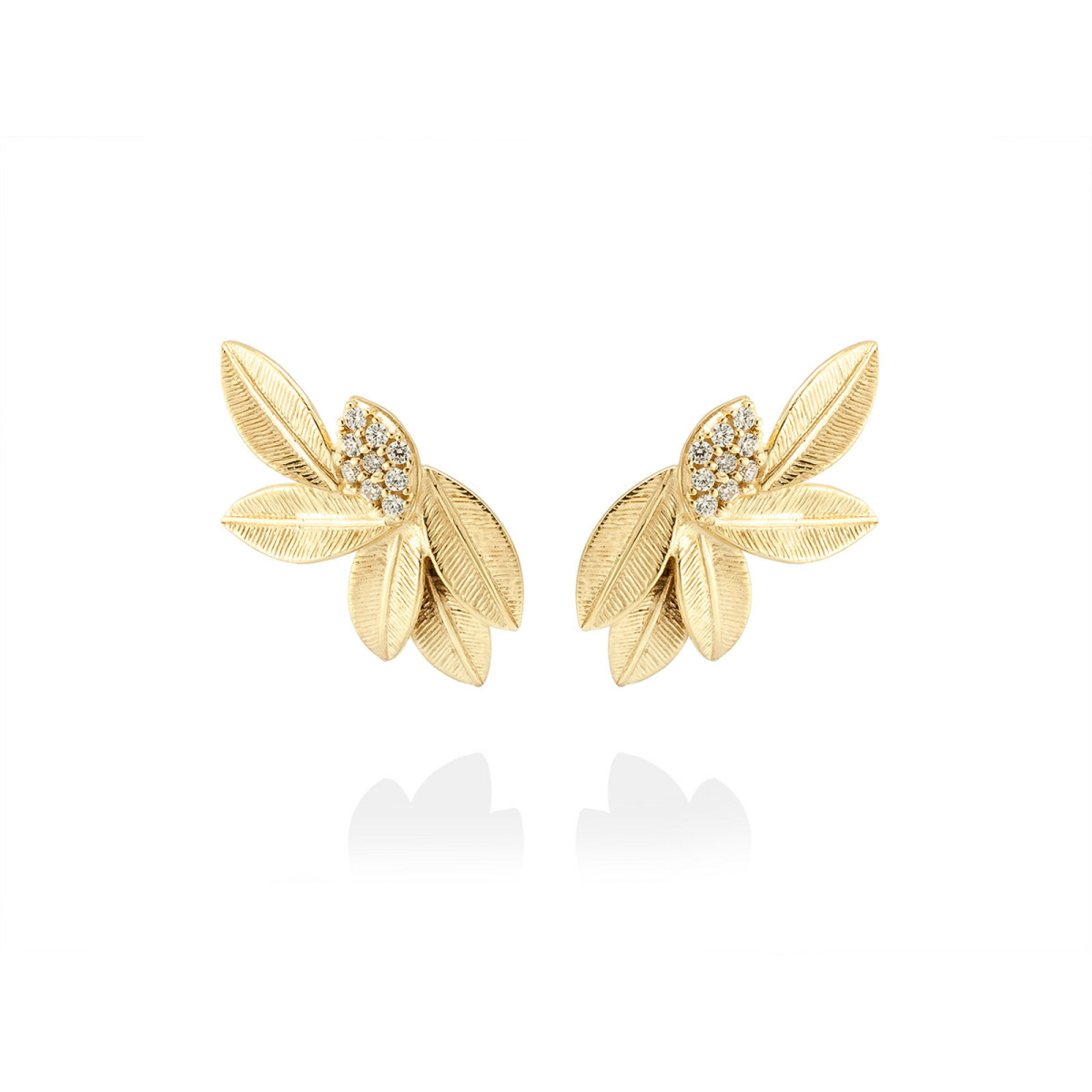 Pendientes BOJ en plata dorada