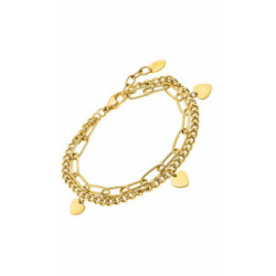 Pulsera doble en acero dorado