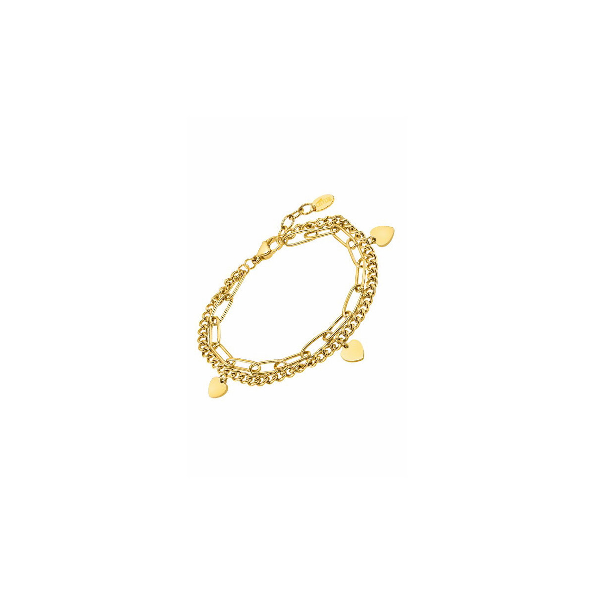 Pulsera doble en acero dorado