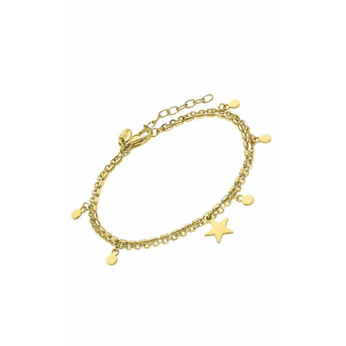 Pulsera doble en acero dorado