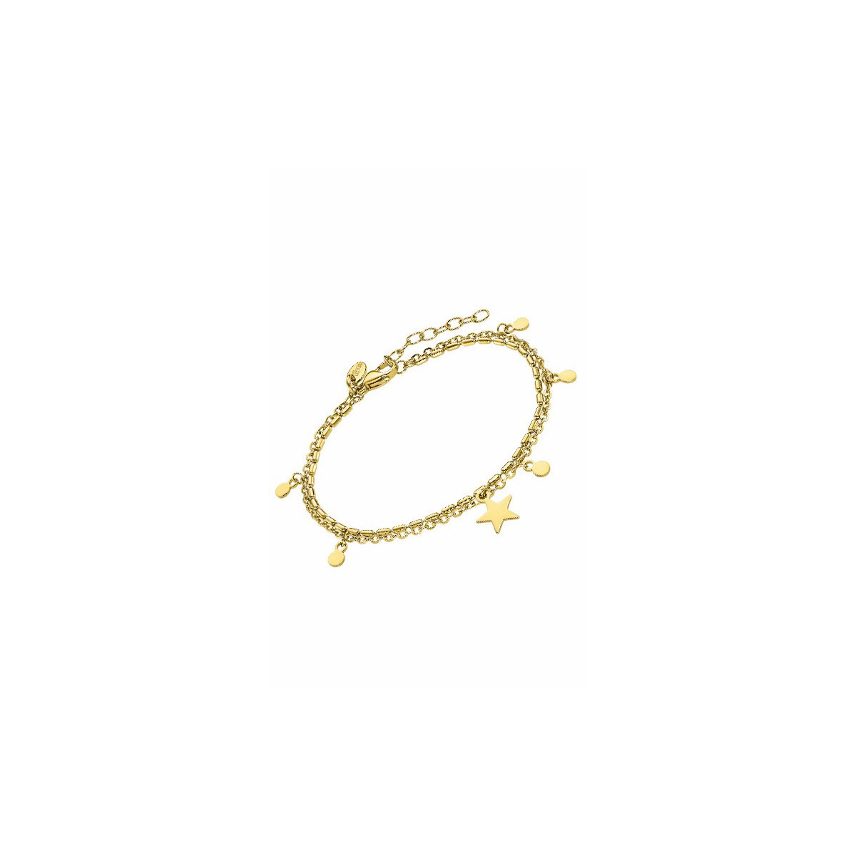 Pulsera doble en acero dorado