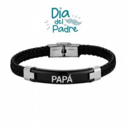 Pulsera Papá piel trenzada