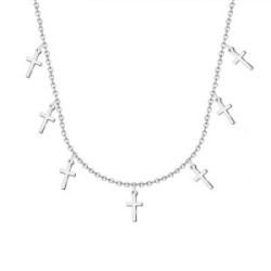 Collar Acero Colgantes Cruces