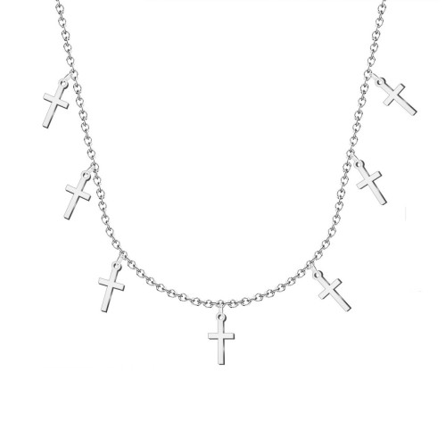 Collar Acero Colgantes Cruces