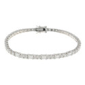 Pulsera plata y circonitas ovaladas