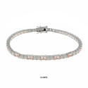 Pulsera de plata con circonita y morganita