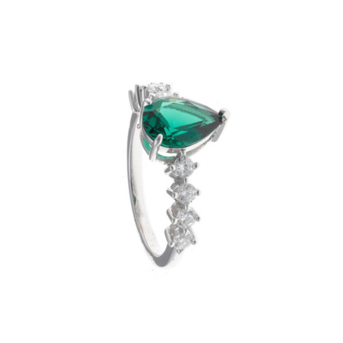 Salvatore Plata Sortija Nano Verde