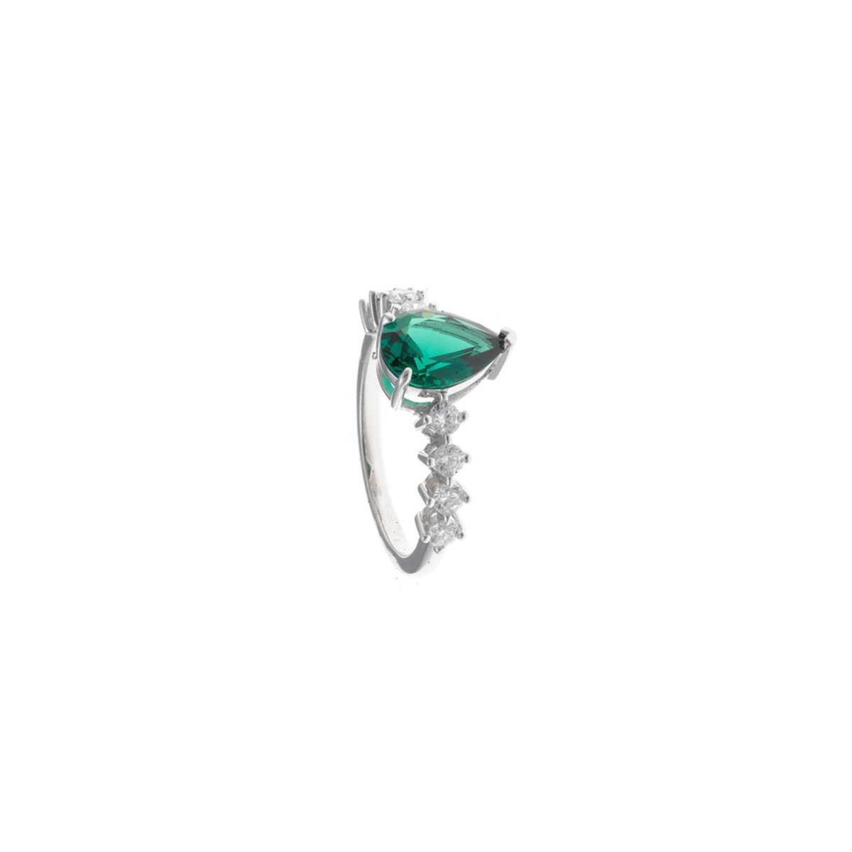 Salvatore Plata Sortija Nano Verde
