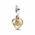 Charm Colgante Doble Grabable Mama con un Diamante Sintético Creado en Laboratorio