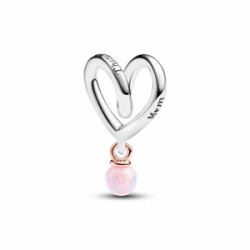 Charm Corazón Envuelto en Dos Tonos