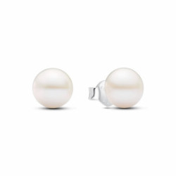 Pendientes de botón Perla Cultivada de Agua Dulce de 7mm