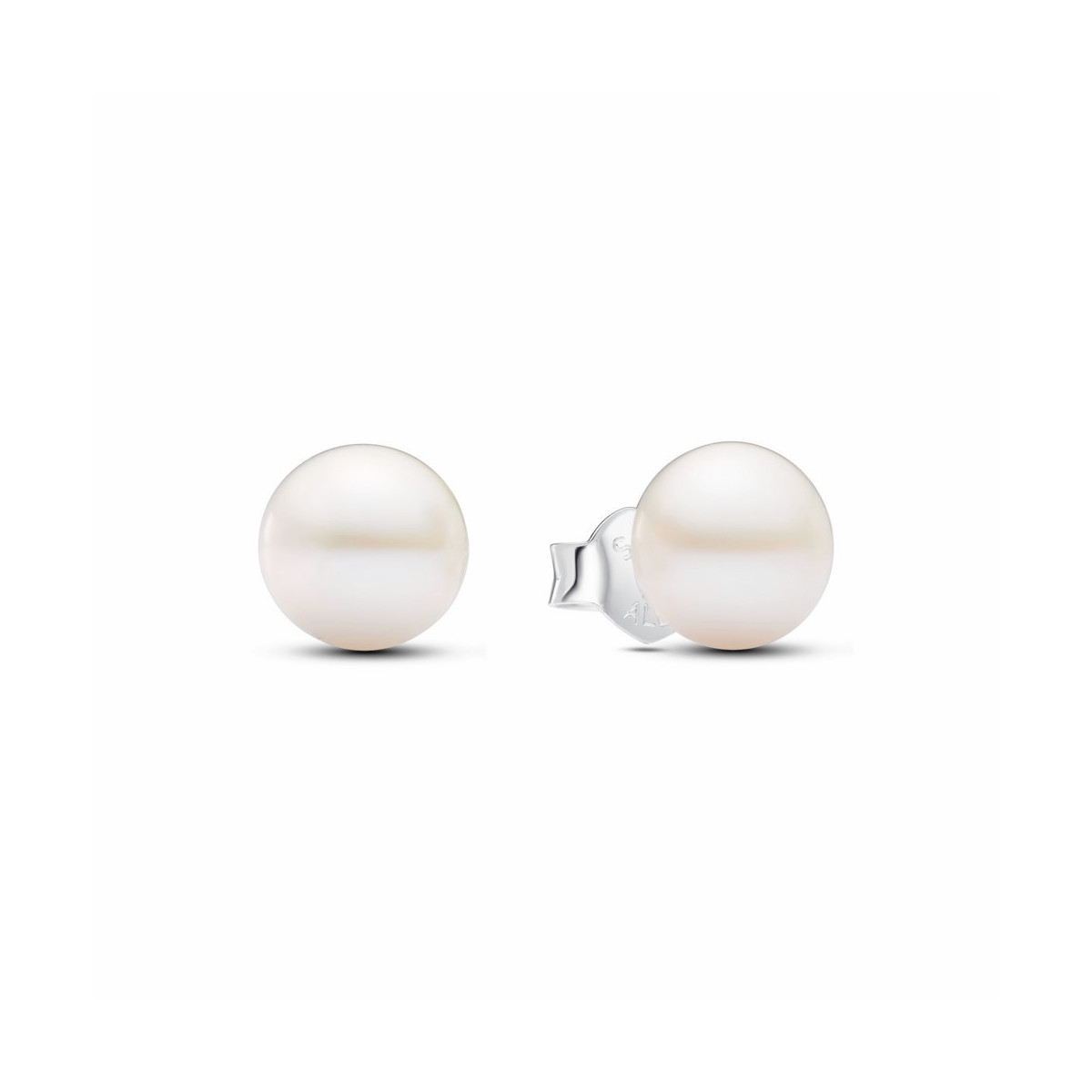 Pendientes de botón Perla Cultivada de Agua Dulce de 7mm