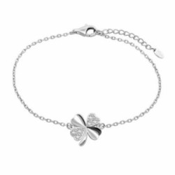 Lotus Silver Pulsera Trébol Cadena