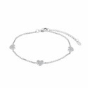 Pulsera Lotus Silver Corazones Circonitas