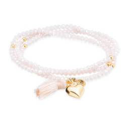 Marina García Pulsera Zen Blanca Corazón dorado