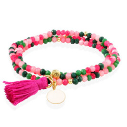 Marina García Pulsera Zen Fucsia Verde Chapa Personalizable