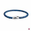 Pulsera Acero Piel Trenzada Azul