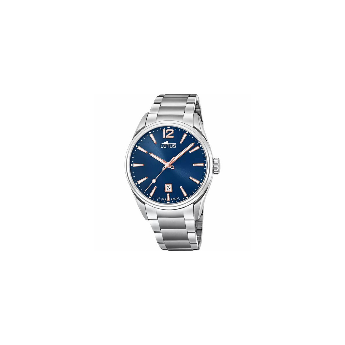 Lotus Reloj Minimalism Hombre Acero Esfera Azul