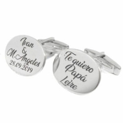 Gemelos en plata de ley Oval Personalizable