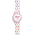 Reloj pequeño flip rayas rosa