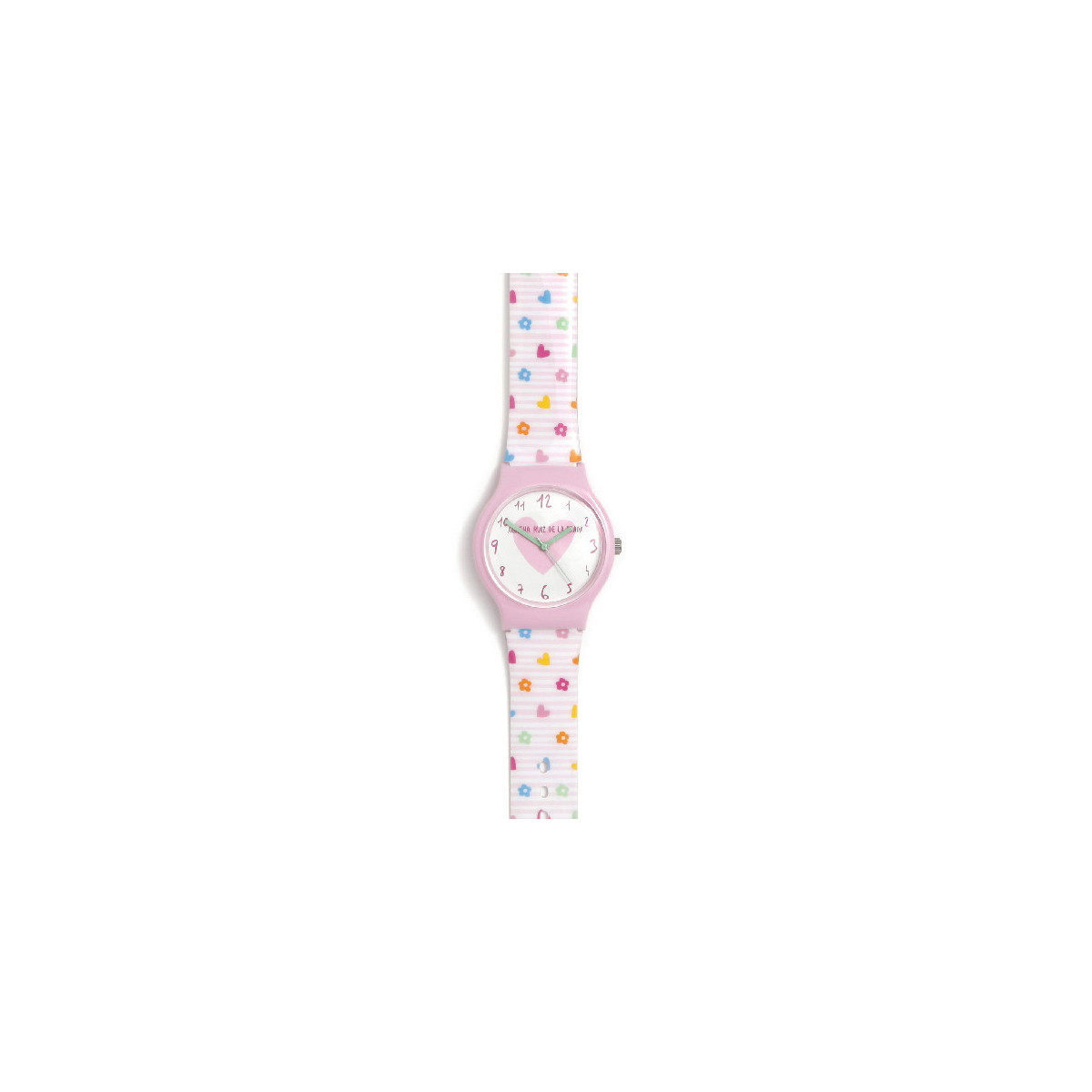 Reloj pequeño flip rayas rosa