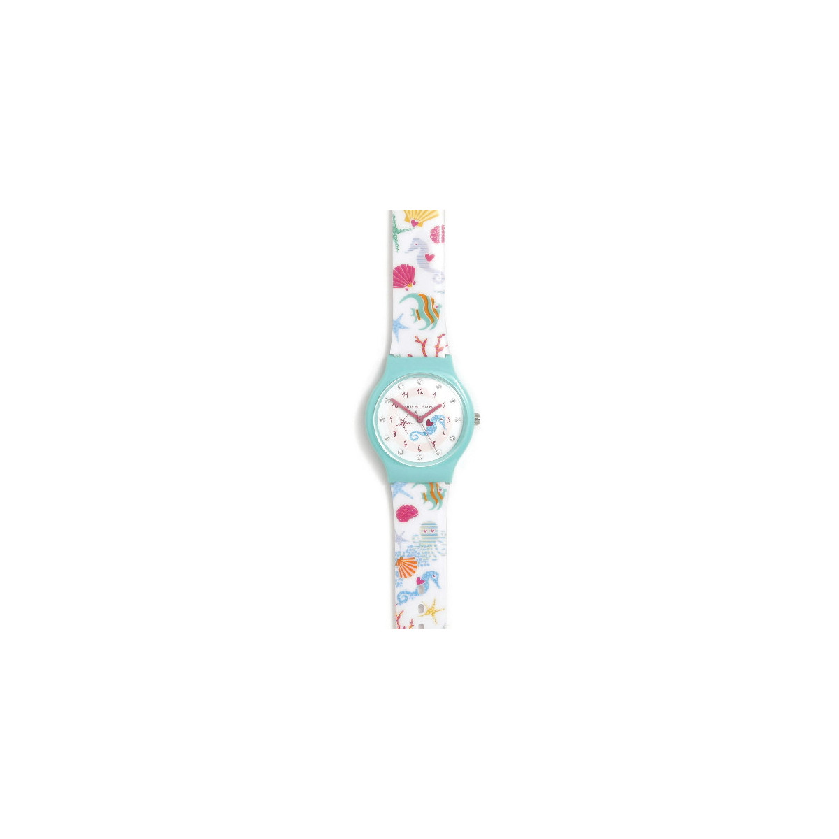 Reloj pequeño flip acuario con brillantes