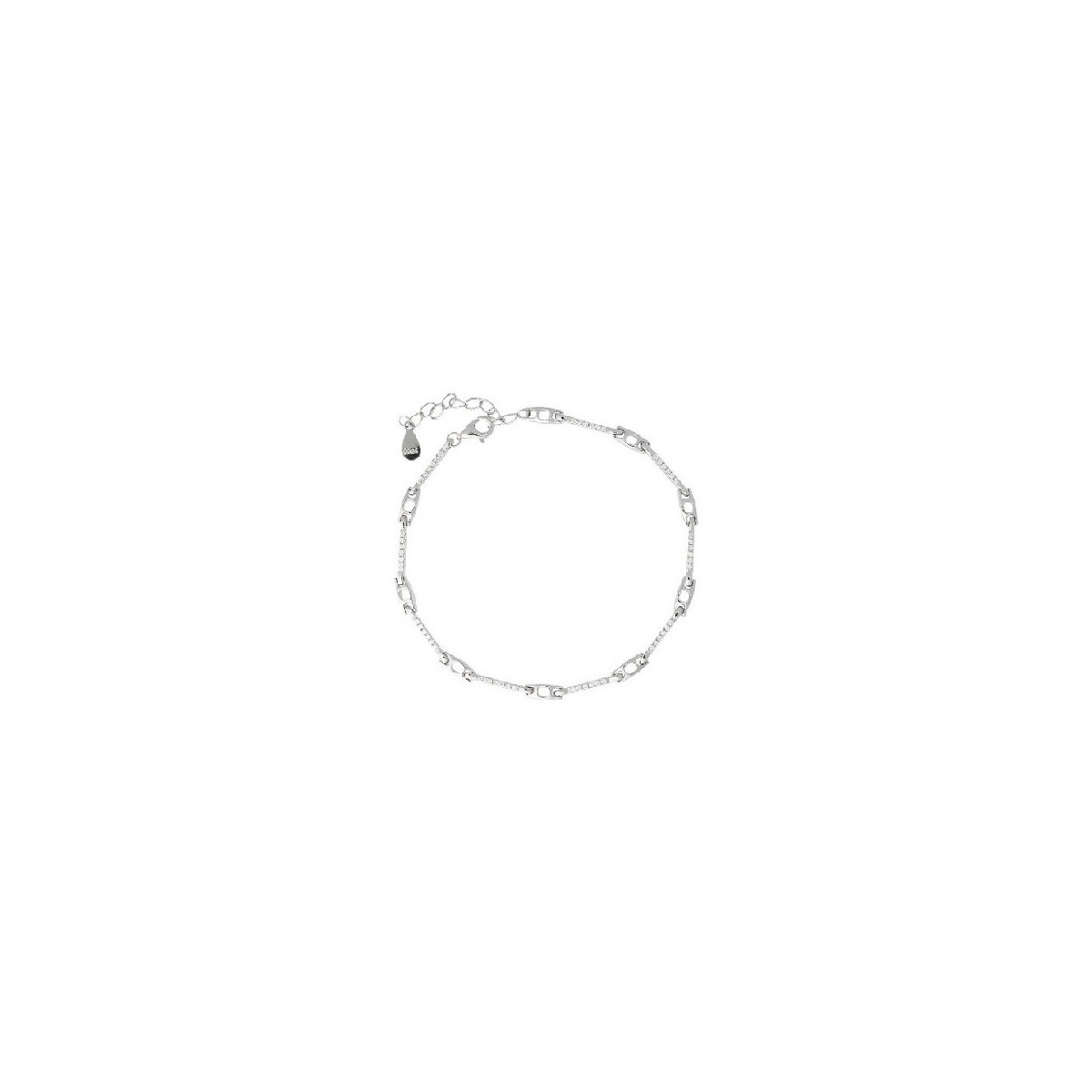 Pulsera plata y circonita